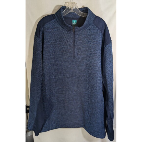 Pro Tour Pullover 1/4 Zip Blue Men's Long Sleeve Pocket Detail Size 2X - Picture 1 of 10